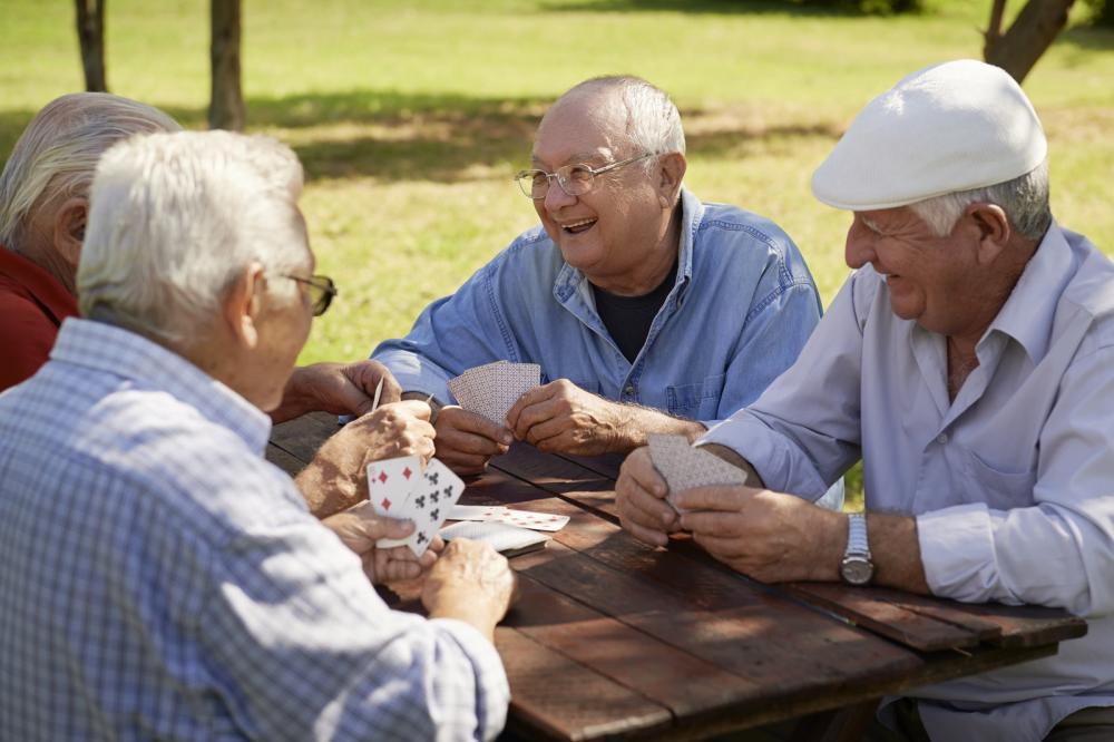 seniors group of old friends